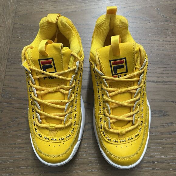 Fila Disruptor 2 Premium Repeat Sneakers Women Size 5 3FM00658-743 Canary Yellow - Picture 3 of 8